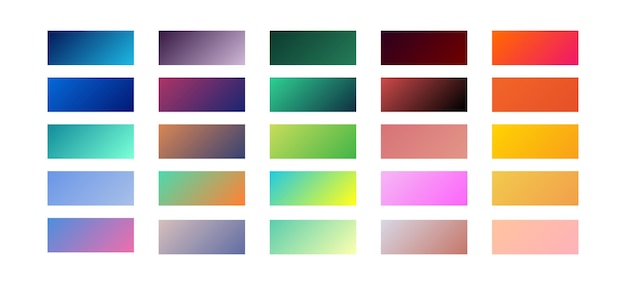 Gradient plate set Color bright palette texture collection Vector