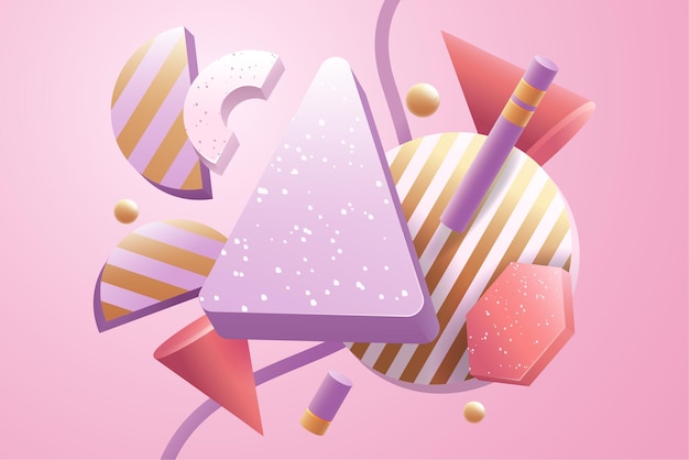 Gradient Realistic 3D geometric background