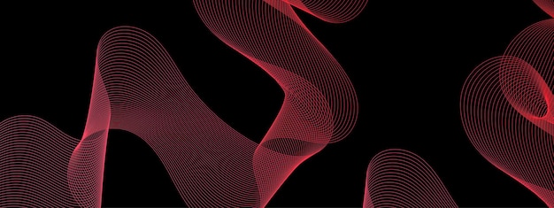 gradient red wavy line black background