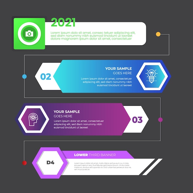 gradient table of contents infographic vector