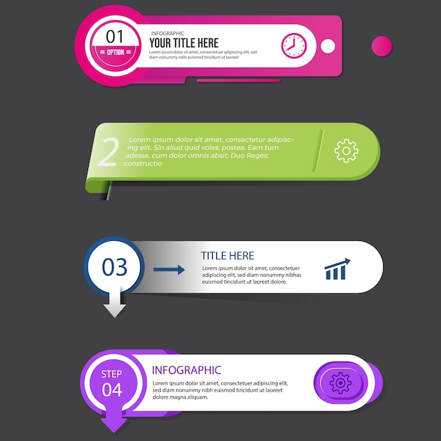 gradient table of contents infographic vector