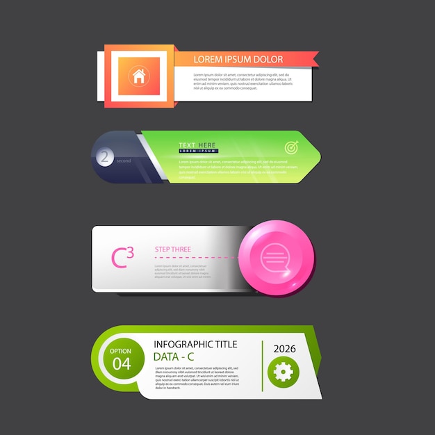 gradient table of contents infographic vector