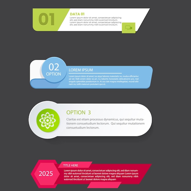 gradient table of contents infographic vector