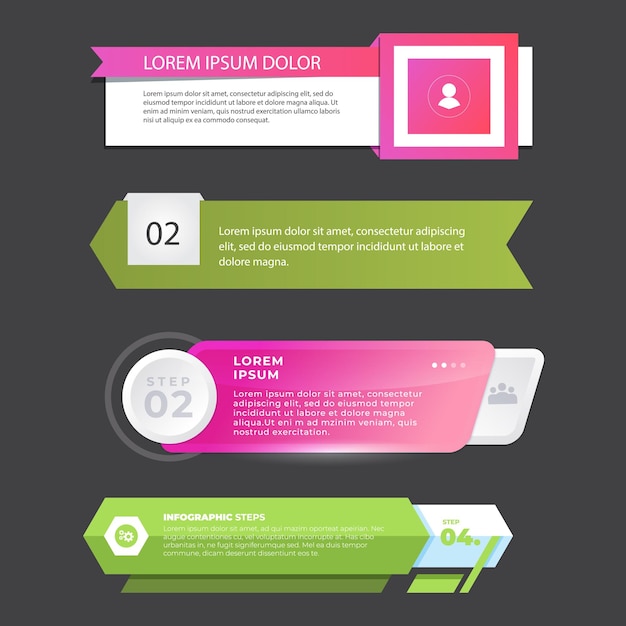 gradient table of contents infographic vector