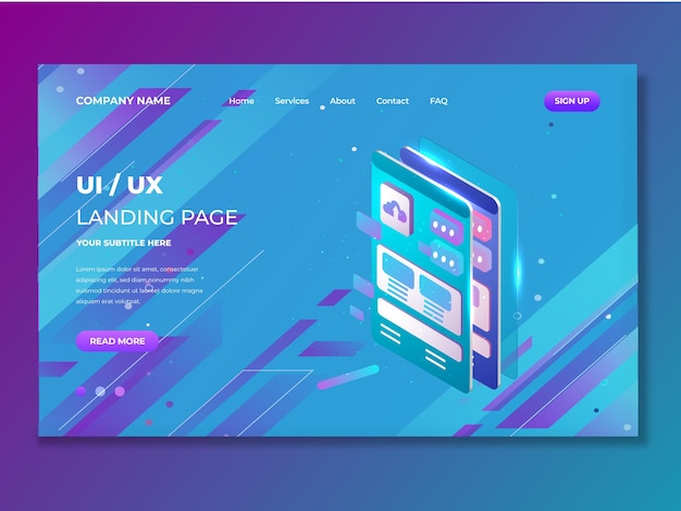 gradient uiux landing page template