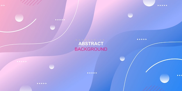 Gradient wavy with geometric shape background
