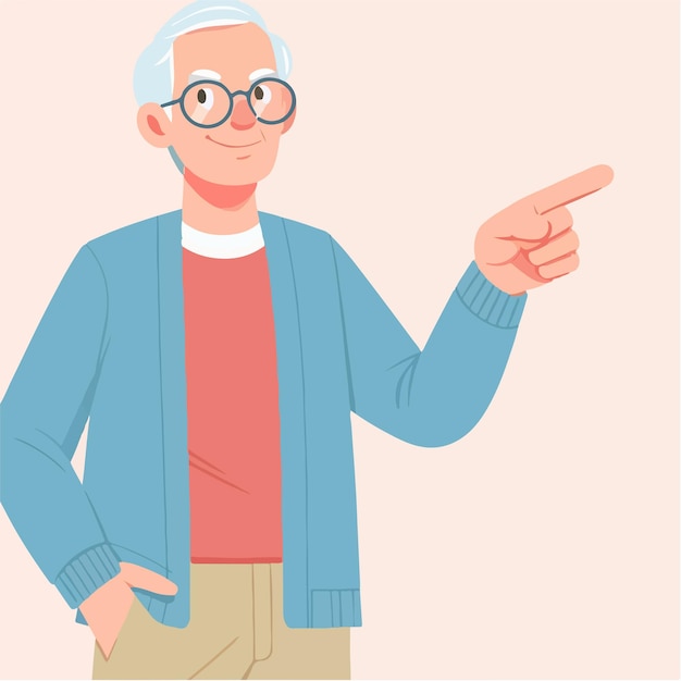 Grandfather was pointing with his hand
