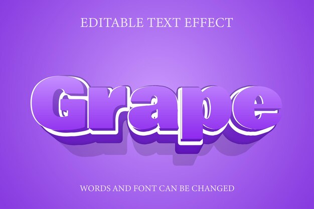 grape 3d style text effect