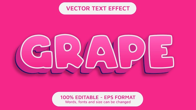 Grape Fruit Pink Vector Text Effect