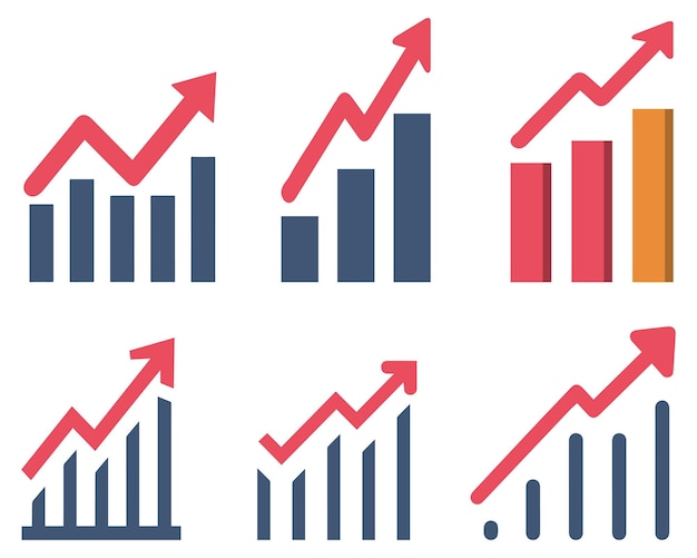 graph chart economic icon money business increase design