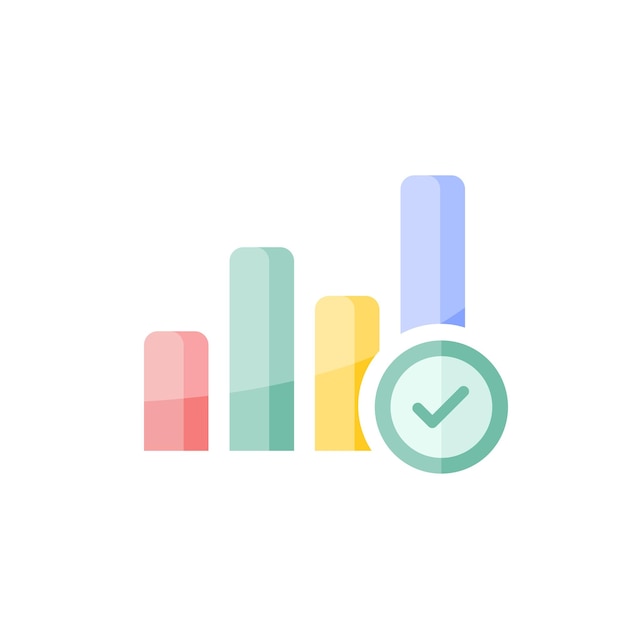 graph chart icon in flat design