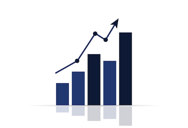 graph up symbol in realistic style vector sign