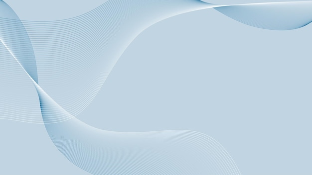 Graphic abstract background banner with blended waves in light blue colour