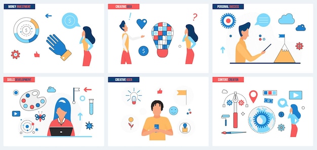 graphic creative design hiring art agency set abstract workspace of artists ideas