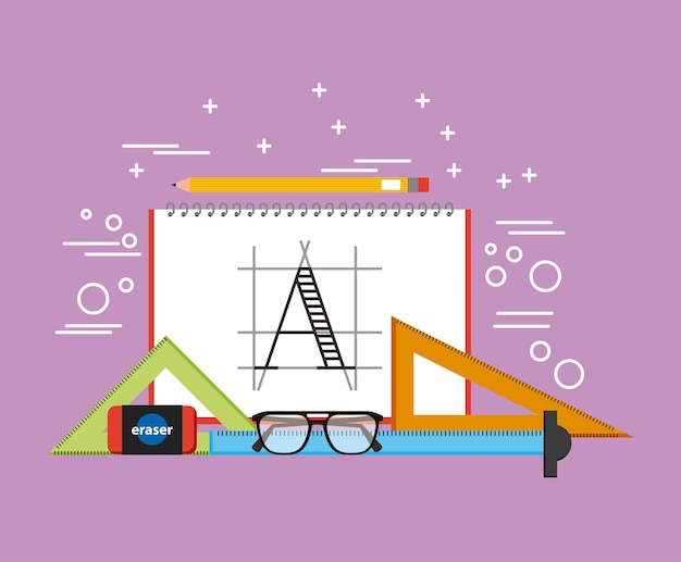 graphic design activity work equipment vector illustration