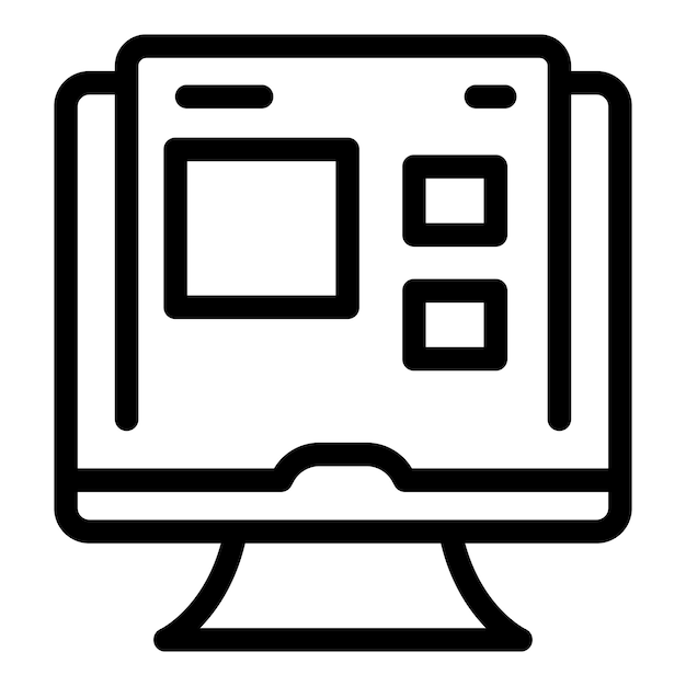 graphic design icon of a desktop with layout elements