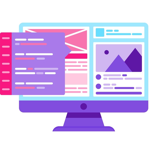 graphic design pc computer website creative vector icon flat layout template web site logo abstract responsive interface