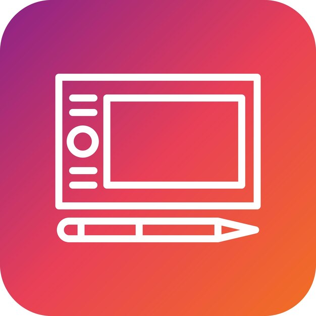 Graphic Tablet Vector Icon Design Illustration
