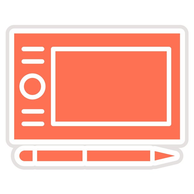 Graphic Tablet Vector Icon Design Illustration