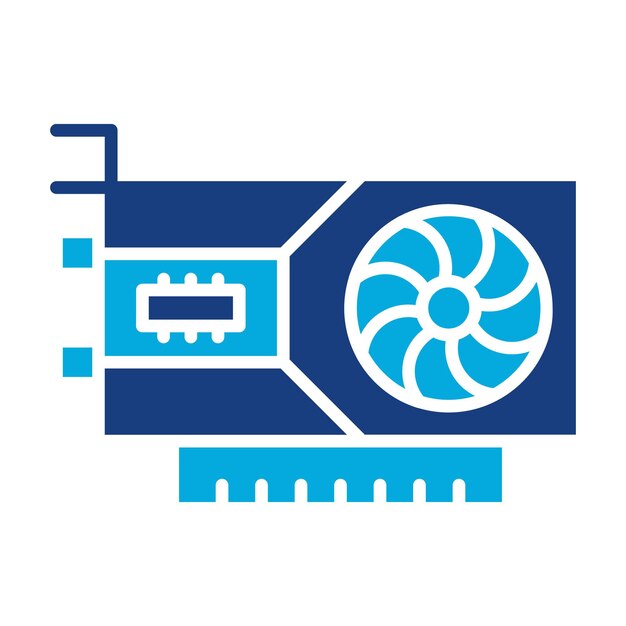Graphics Card Duotone Illustration