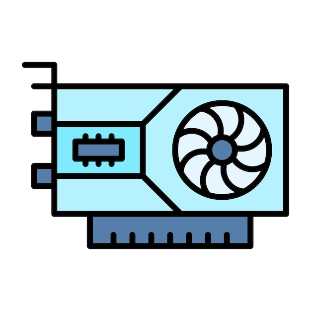graphics card flat illustration