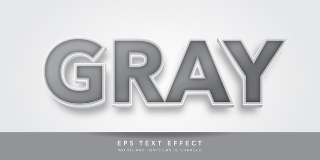 gray 3d editable text effect