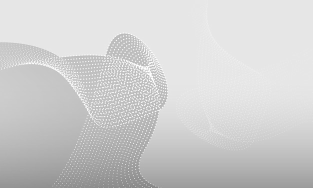 Gray abstract wave dotted line art digital technology web banner vector background