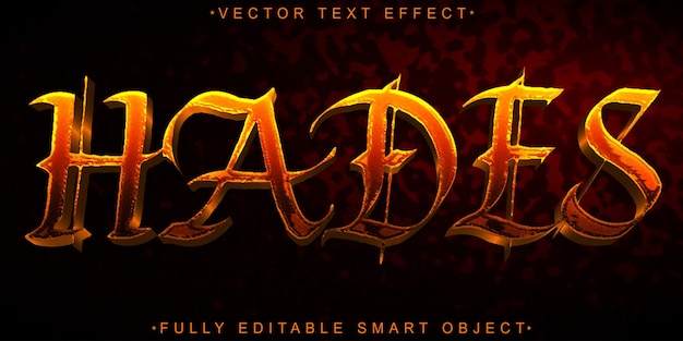 gray hades god vector fully editable smart object text effect