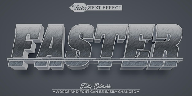 Gray Lights Race Faster Vector Editable Text Effect Template