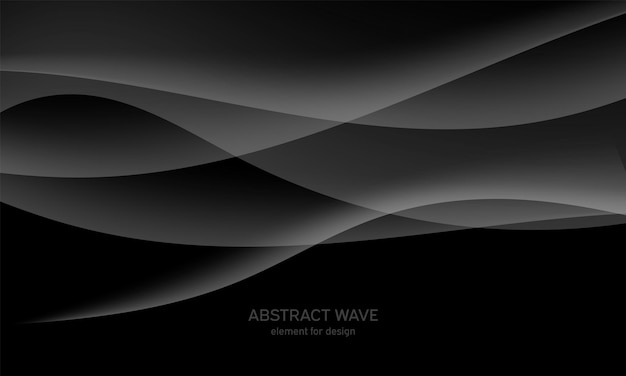 Gray waves on black background.