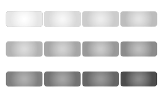 Grayscale Gradient Palette Silver Metallic Gradient Chrome Color Collection Palette Set