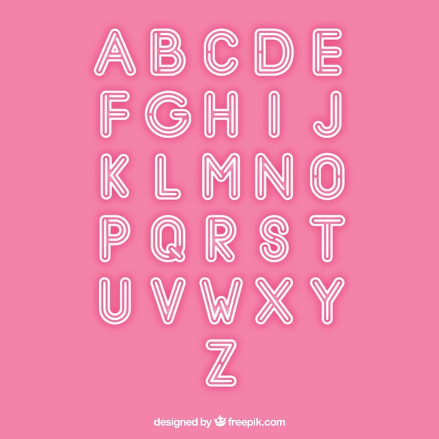Great alphabet made with fluorescent tubes