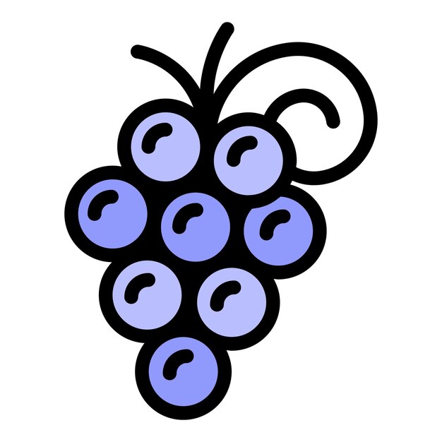 Greece grapes icon outline vector Ancient temple Roman palace color flat