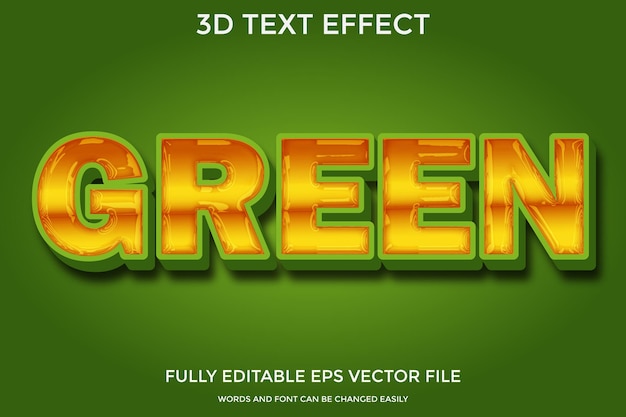 green 3d editable text effect