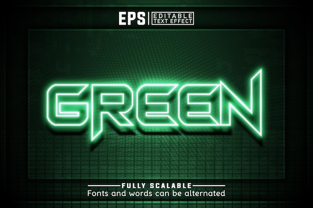 GREEN 3d Editable text effect