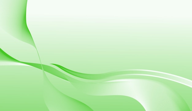 Green abstract background with flowing waves