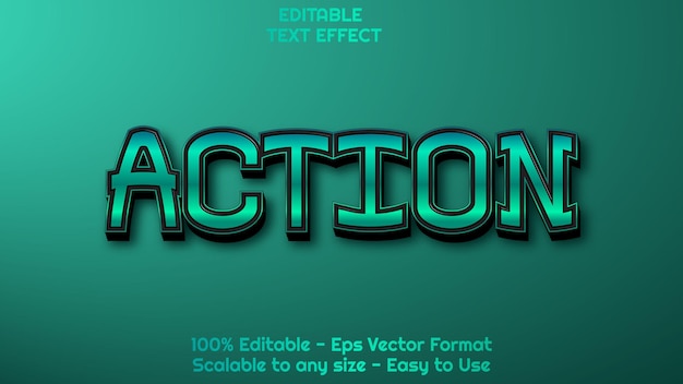 green action 3d gaming editable text effect