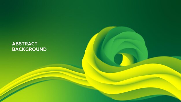 Green and Yellow Abstract background with fluid wave element