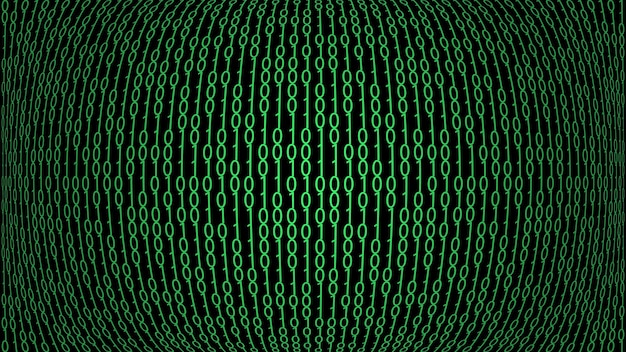 Green binary code on a black background The concept of technology and programming