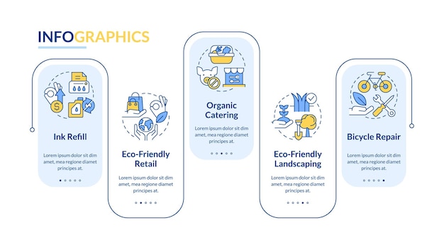green business ideas blue rectangle infographic template