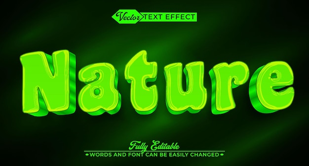 Green Cartoon Nature Vector Fully Editable Smart Object Text Effect