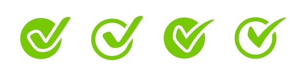 Green check mark icons Check mark vector icon set Checkmark Illustration Correct pole symbol EPS 10