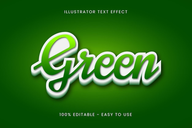 green editable text effect eps file