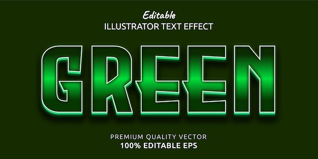 Green Editable Text Style Effect