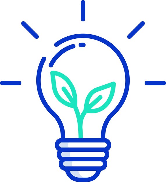 green energy outline color vector illustration