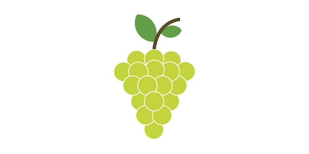 Green grape vector icon on white background. Grape icon, great design for any purposes.