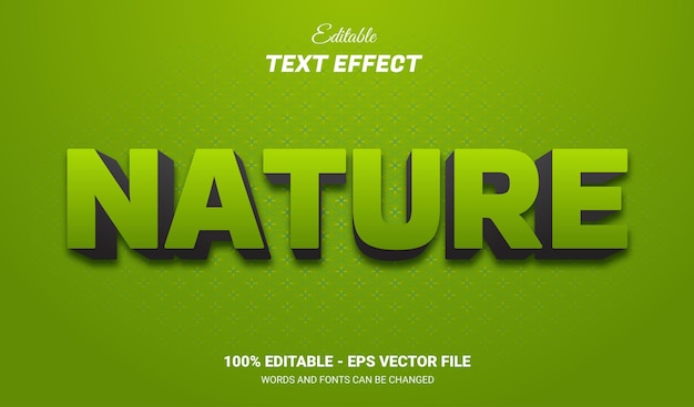 green nature 3d logo template editable text effect style