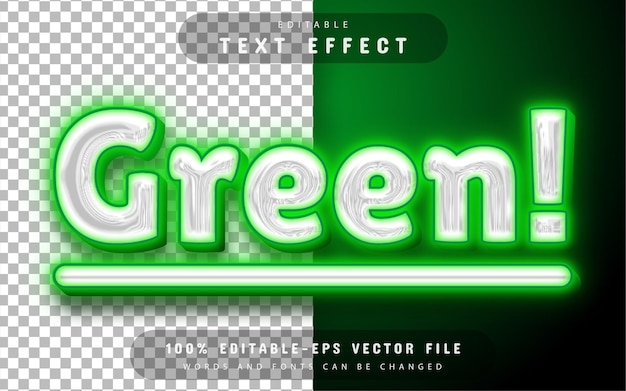 green neon text effect