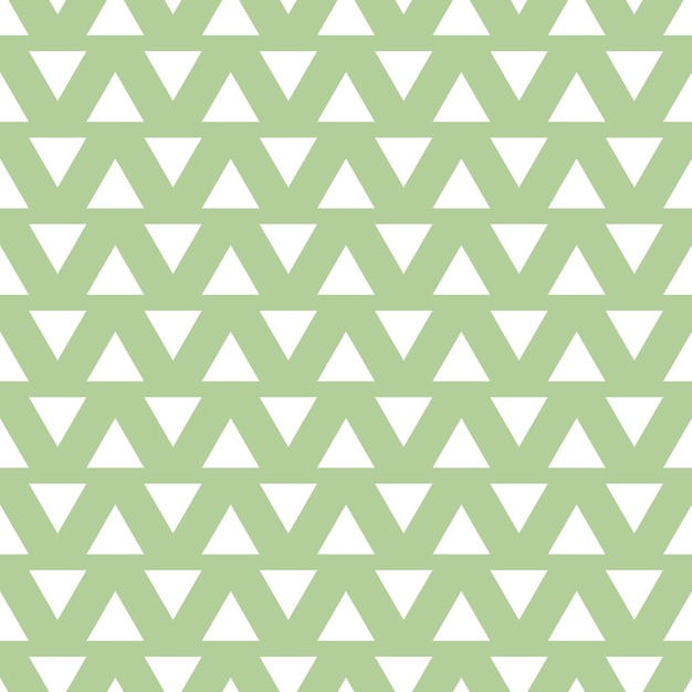 Green seamless pattern with white triangles