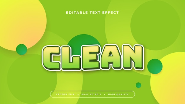 Green yellow and white clean 3d editable text effect font style